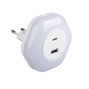 Kanlux Bola LED 2xUSB 3000K næturljós