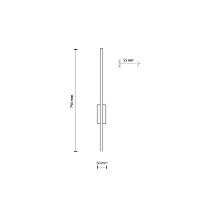 TK Lighting FLASH BLACK KINKIET 1 LED M